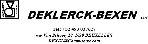 www.Deklerck-Bexen.com 10 r Van Schoor;1030 Bruxelles
